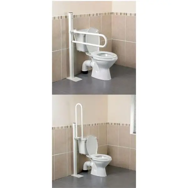 Homecraft Devon Floor Mounted Folding Support Rail, Height Adjustable 584 - 1012mm, Standard 765mm long