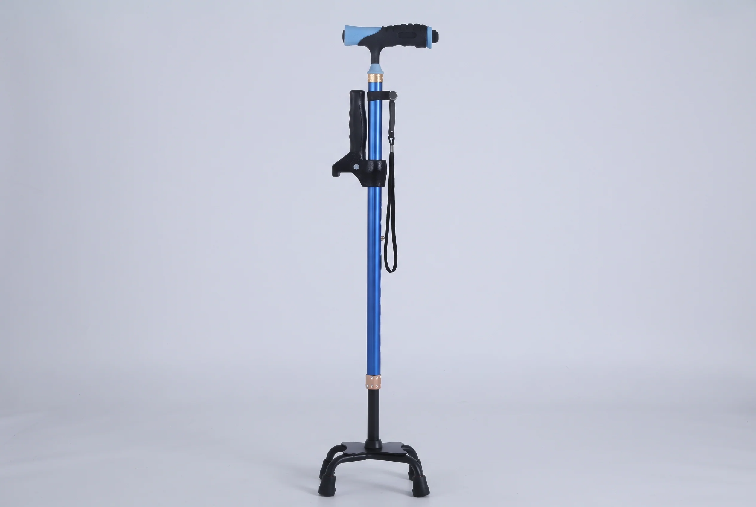 Enjoycare Quad Walking Stick with Fold-Down Stand-Assist Handle & LED Light – EK-846