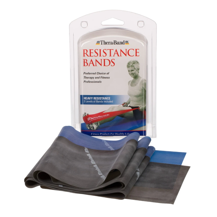 THERABAND Resistance Exercise Bands, Advanced Home Pack, contains Blue, Black 1.5m bands