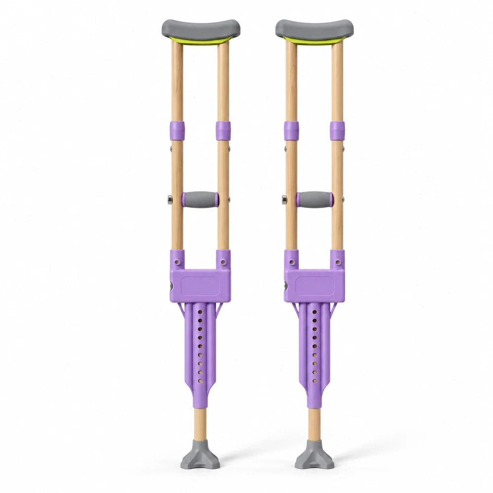 Enjoycare Woodgrain Aluminium Underarm Crutches – EKS4207